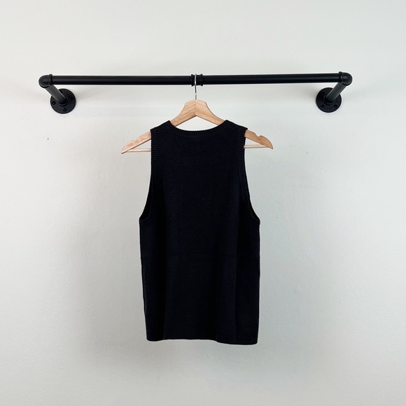 NWT Splendid Isla Reversible Black/Grey Sleeveless Sweater Tank Cashmere Blend - Picture 5 of 6